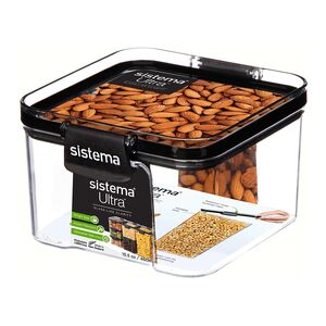 Sistema Ultra Tritan Food Storage Container Clear and Black 460ml